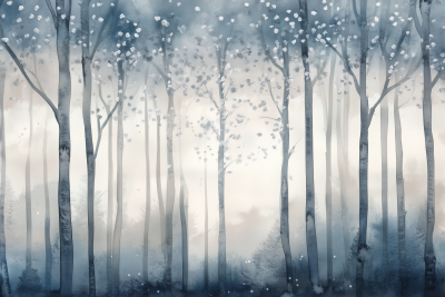 Minimalist Watercolor Forest