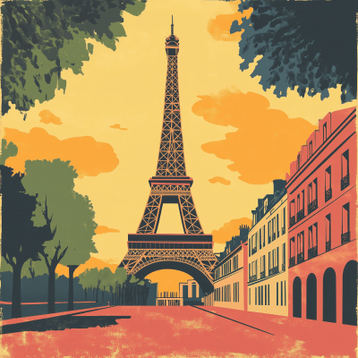 Retro Paris Poster