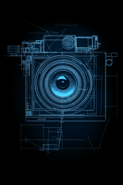 Blueprint of an Eye in a Camera