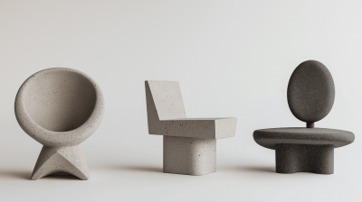 Unique Concrete Chair Set