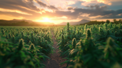 Hemp Plants in Desert