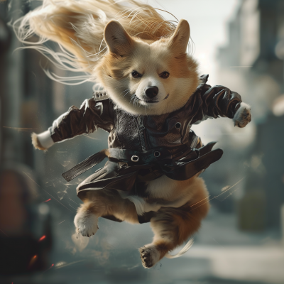 Corgi Karate Kick