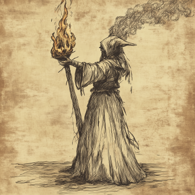 Old Medieval Witch Burning