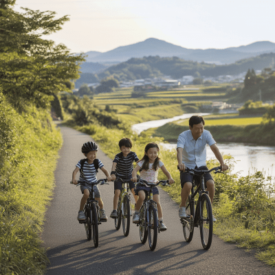 Joyful Family Bike Ride