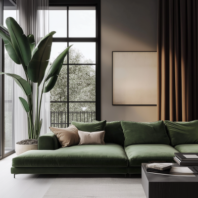 Calm Green Living Room