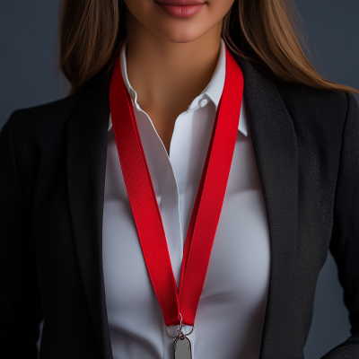 Red Lanyard Mockup