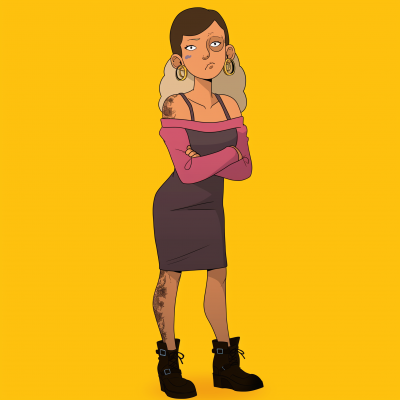 Animated Millennial Woman Portrait