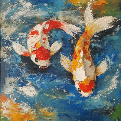 Koi Fish in Delacroix Style