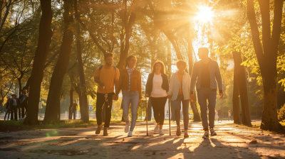 Friends Enjoying a Walk