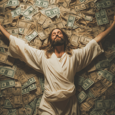 Jesus Rolling in Cash