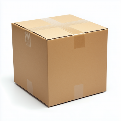 Cardboard Box on White Background