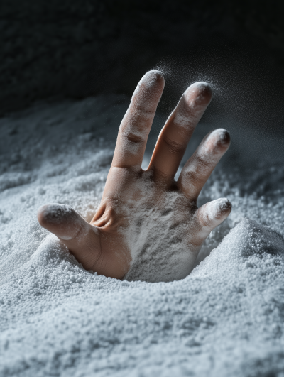 Emerging Hand from Sand