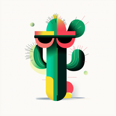 Cactus with Glasses Logo