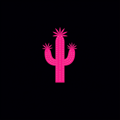 Minimalist Pink Cactus Logo