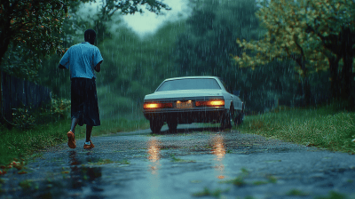 Rainy Night Cinematic Scene