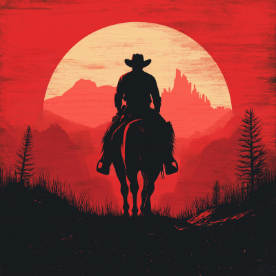 Cowboy at Sunset