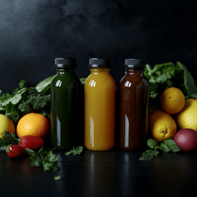 Natural Juice Bottles Mockup