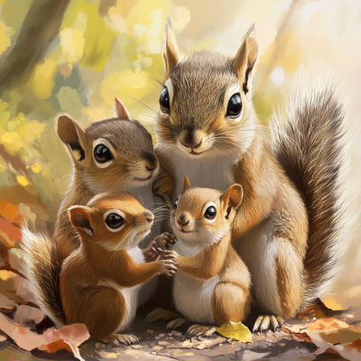 Squirrel Family Portrait