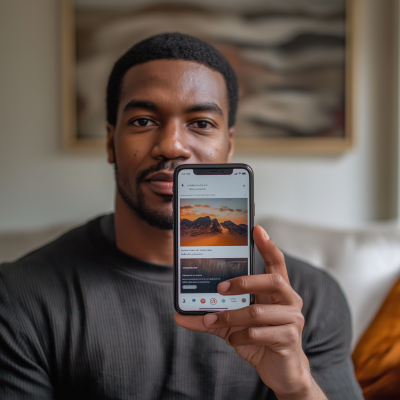 Man Showing Phone Screen