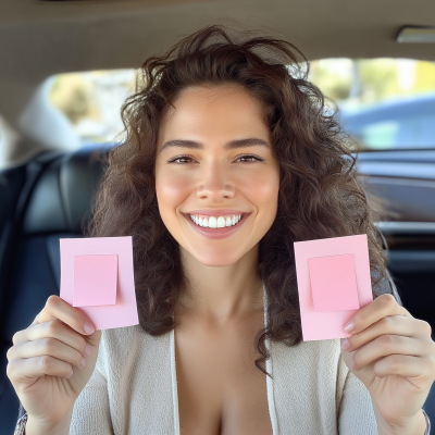 British Woman with Pink Post