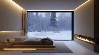 Minimalist Bedroom at Night