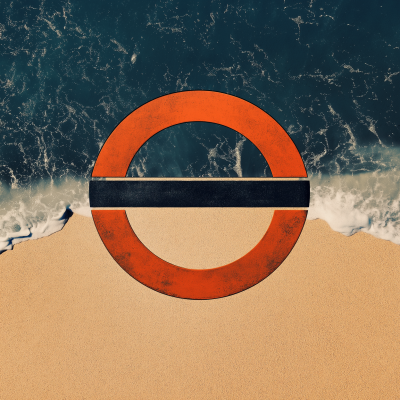 London Subway Sign on Beach