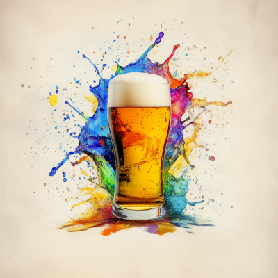 Colorful Beer Splash