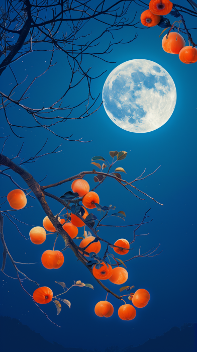 Tranquil Night with Persimmons