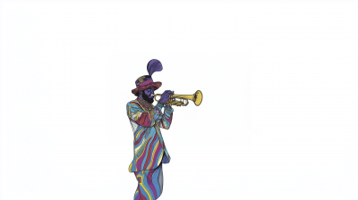 New Orleans Trumpet Player Coloring Page