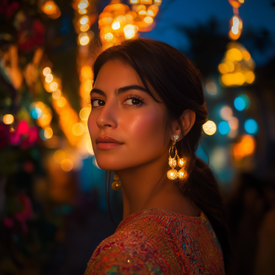 Captivating Portrait in City Lights