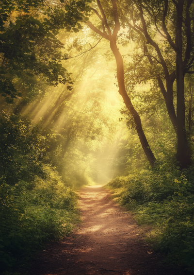 Sunlit Forest Path