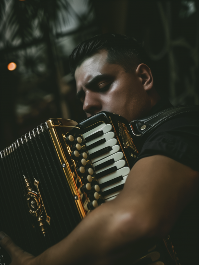 Accordion Player at a Party