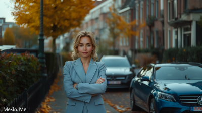 Businesswoman in Elite Neighborhood