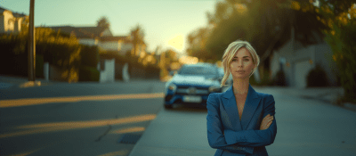 Businesswoman with Mercedes