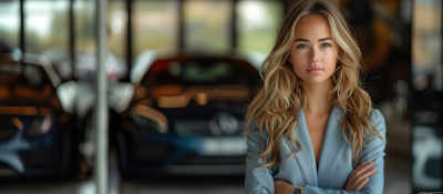 Business Woman by Luxury Car