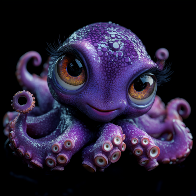 Expressive Purple Octopus