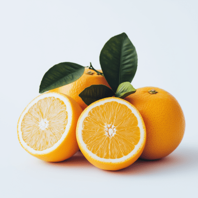 Oranges on White Background