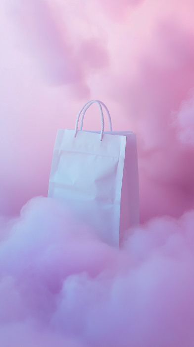 White Paper Bag on Cloud