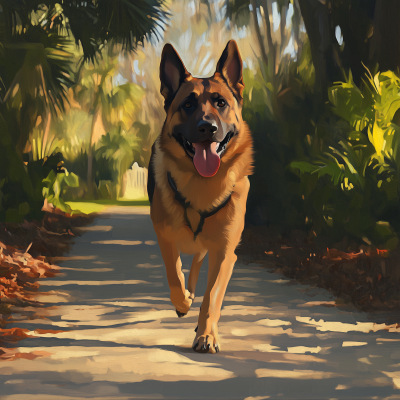 German Shepherd Walking