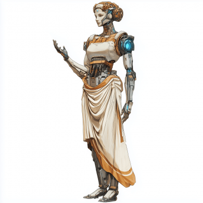 Female AI Deity in Ancient Greek Style