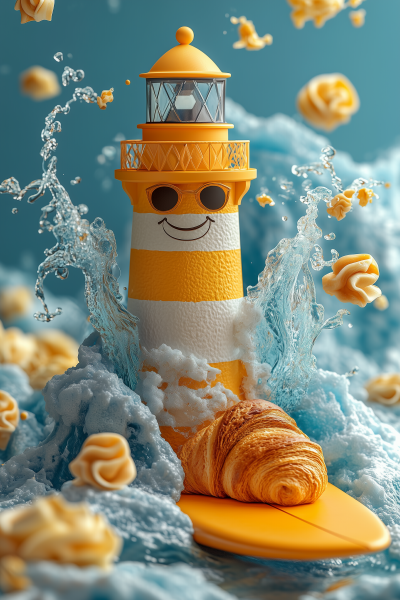 Cute Surfer Lighthouse