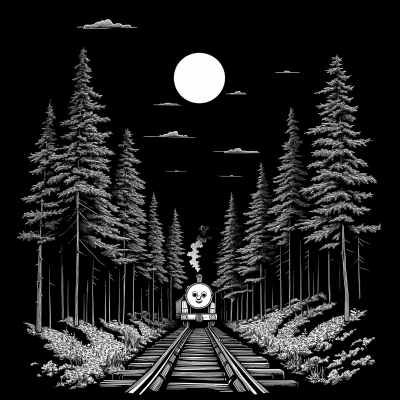 Symmetrical Forest with Train