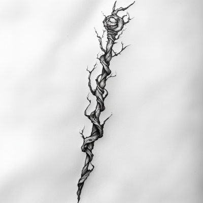 Witch’s Wand Tattoo Design