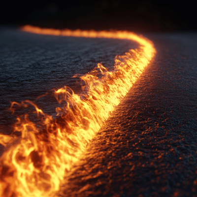 Realistic Fire Line at Night