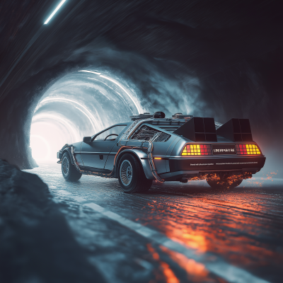 Hyper Realistic Delorean in Space