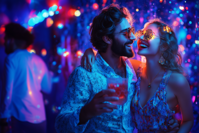 Couple Dancing with Cocktails