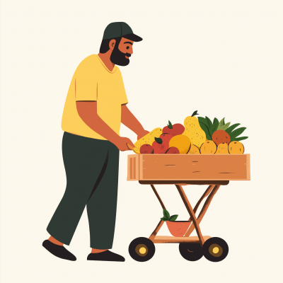 Fruit Seller Illustration