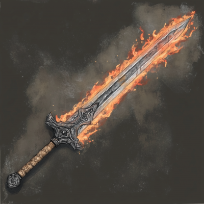 Flaming Sword Illustration