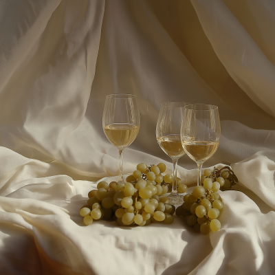 Sunlit Linen and Grapes