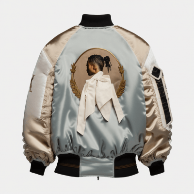 Oversized Satin Varsity Bomber Jacket